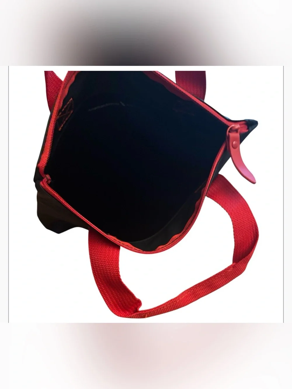Cole HAAN | Black & Red Airline Fashion Zipper Bag | Eco Friendly Satchel